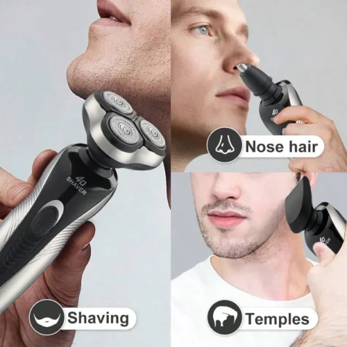 3-in-1 shaver used for shaving, nose hair and temples