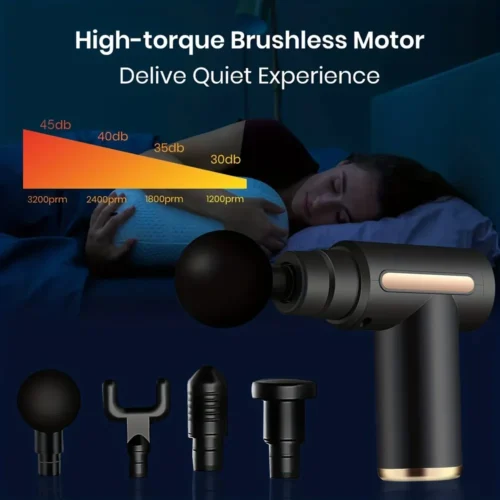 Mini massage gun with 4 interchangeable heads
