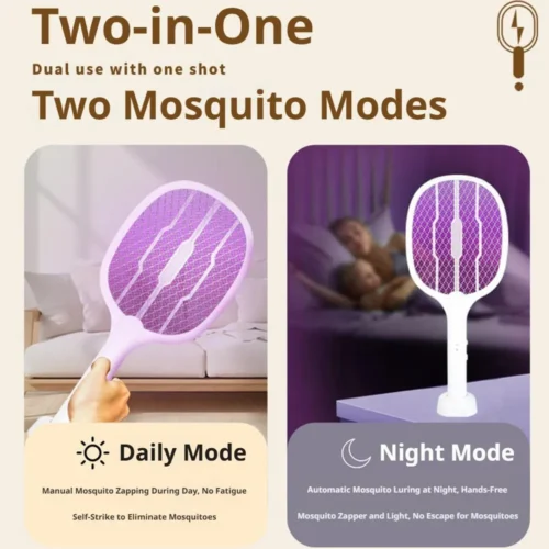 Mosquito racket daily hand mode and night trap mode