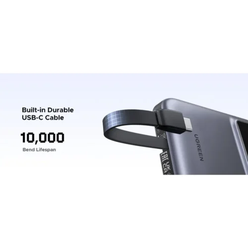 UGREEN 35604B portable power bank side view