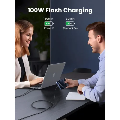 UGREEN 100W USB-C to USB-C Nylon Cable 1m – photo 3