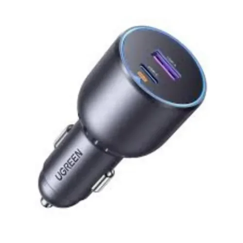 UGREEN 63W 2-port fast car charger with USB-C and USB-A ports