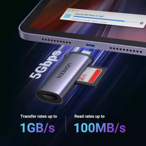 UGREEN USB-C card reader 5Gbps USB 3.1 Gen 1 transfer