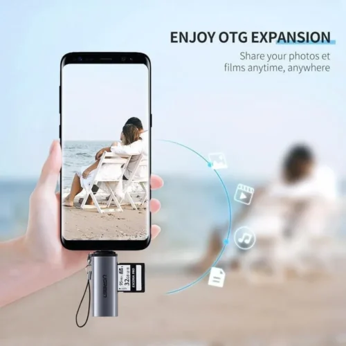 UGREEN USB-C SD card reader used with an Android phone