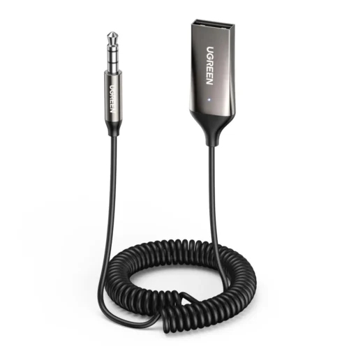 UGREEN CM309 car Bluetooth receiver with 3.5mm AUX jack and USB power plug