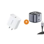 UGREEN iPhone Fast Charging Kit – 20W Charger + USB-C to Lightning Cable – bundle of UGREEN 20W PD Fast Charging Power Adapter – US Plug, White, USB-C Charger for iPhone, UGREEN USB-C to Lightning Cable 1m – 20W PD Fast Charging for iPhone, 3A, Black