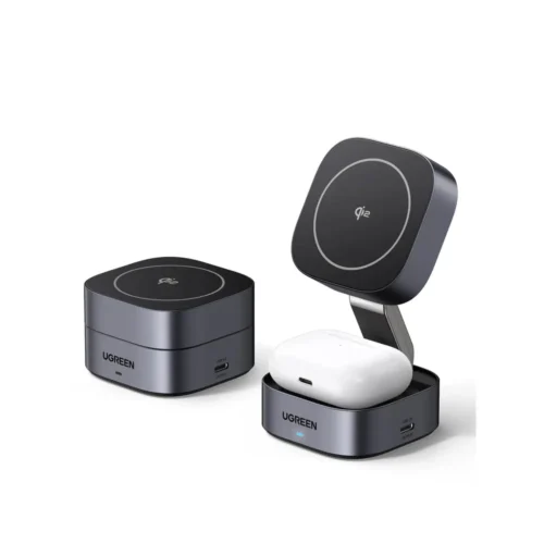 UGREEN MagFlow 2-in-1 Qi2 magnetic wireless charger