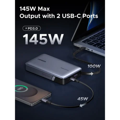 UGREEN 145W power bank built-in USB-C cable