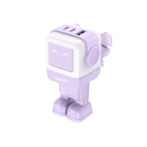 UGREEN Nexode RG 65W 3-port GaN charger purple robot design