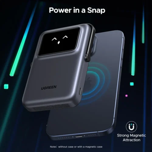 UGREEN Uno magnetic power bank with folding stand open