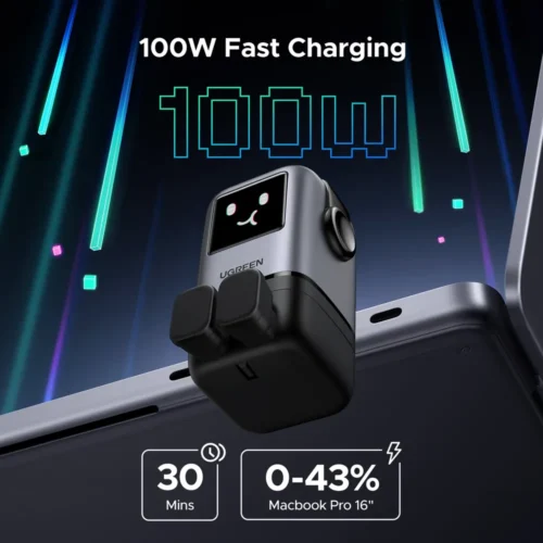 UGREEN Uno 100W USB-C cable charging a laptop