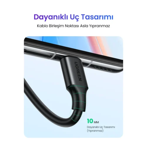 UGREEN USB-A to USB-C cable connectors close-up