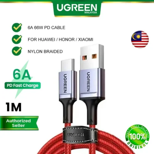 UGREEN US505 USB-A to USB-C 6A cable for Huawei SuperCharge