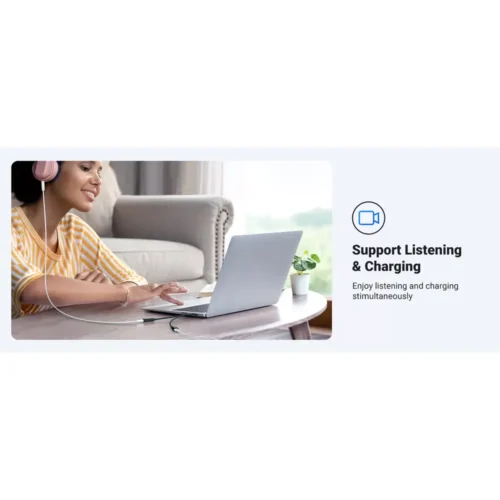 UGREEN USB-C headphone adapter with charging port